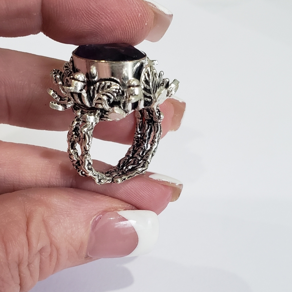 Amethyst Gemstone, 925 Silver Ring - image 8